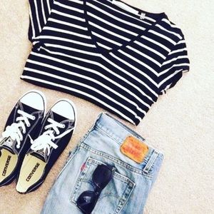 Black and White Striped Tee